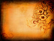 Old Grunge Floral Textured Background