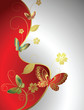 floral and butterfly