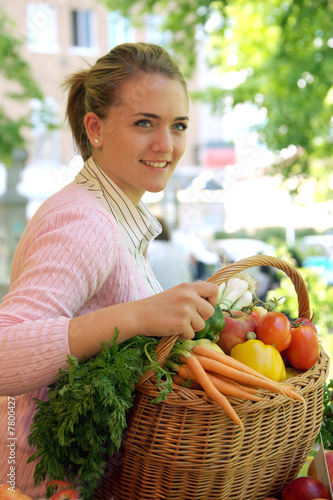 Woman on the fruit market