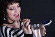 Beauty woman with a pastry