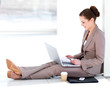 Business woman working in urban environment