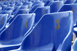 Blue seats in close-up view