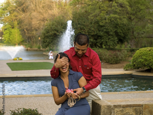 Hispanic Couple Engaged