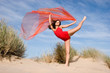 Beautiful young female exercising