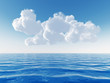 cloudy blue sky above a sea cloudy blue sky above a sea
