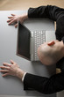 Stressed man and laptop