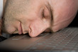 Stressed man and laptop
