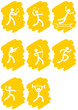 Pictogrammes des jeux olympiques d'été peinture jaune(partie 4)
