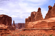 Red rocks panorama in Arches National park, Utah