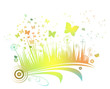 Flower background with butterfly