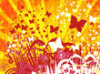 Flower background with butterfly