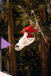 Skier in White Coat Upside Down Flip Skier in White Coat Upside Down Flip
