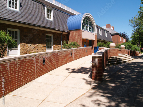 Photo: ramp by a brick building ramp by a brick building