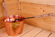 Bucket with water in sauna Bucket with water in sauna