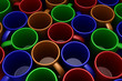 many color ceramic cups