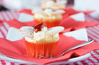 Delicious cupcake with whipped cream Delicious cupcake with whipped cream