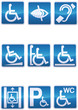 Panneau handicapé bleu reflet métal (détouré)