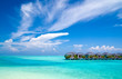 Wasserbungalows im indischen Ozean