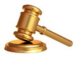 gavel on white background