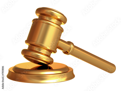 white background picture. gavel on white background