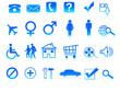24 Different useful icon set blue colour