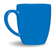 Deep blue mug on white background. Vector illustration.