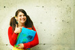 Student with thumb up