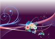 Vector grunge floral background with place for  text. 
