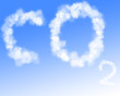 co2 in blue sky