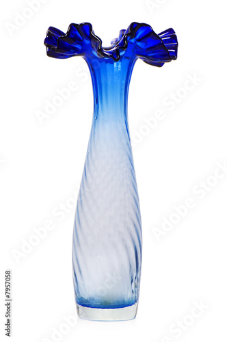 Photo: Glass vase isolated on the white background Glass vase isolated on the white background
