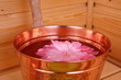 Bucket with water in sauna Bucket with water in sauna