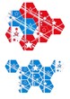 4th of July Eight different hexagon tiles 