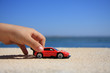 Playing with car