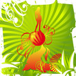 Abstract - seal with a ball and woman Abstract - seal with a ball and woman