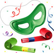 Party mask and blowers Party mask and blowers
