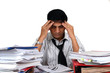 Indian business man working at his desk (Series)