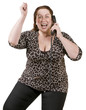 XXL-Model Freude am Telefon
