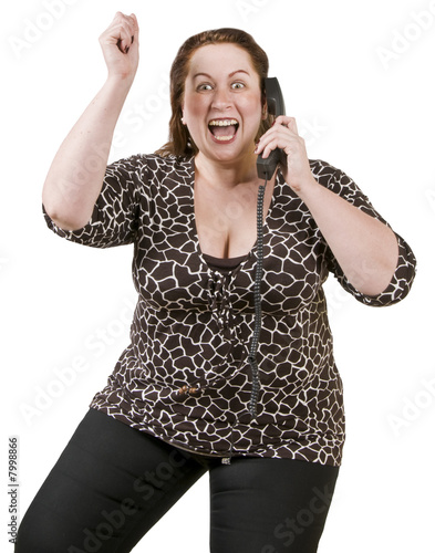 Photo: XXL-Model Freude am Telefon XXL-Model Freude am Telefon