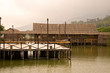 Wooden bridge and house