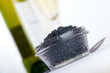 Black caviar with wine Black caviar with wine