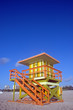 Green and Yellow Lifeguard Tower in South Beach Green and Yellow Lifeguard Tower in South Beach