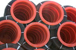 Photo: Pylons piled on a truck Pylons piled on a truck