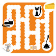 Vektor: funny vector labyrinth for children entertainment with cats funny vector labyrinth for children entertainment with cats