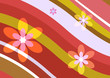 fond fleurs et bandes