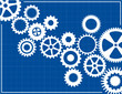 Vector: Blueprint Background with cogs Blueprint Background with cogs