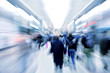 abstract zooming passengers in subway