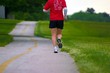 Runner on the trail in the Valley Forge park