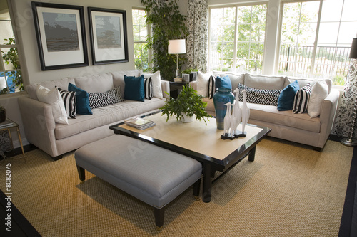 Luxury home living room with contemporary decor. Luxury home living room with contemporary decor.