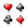 gambling illustration with 3d casino symbols on white background