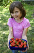 Kid with strawberries